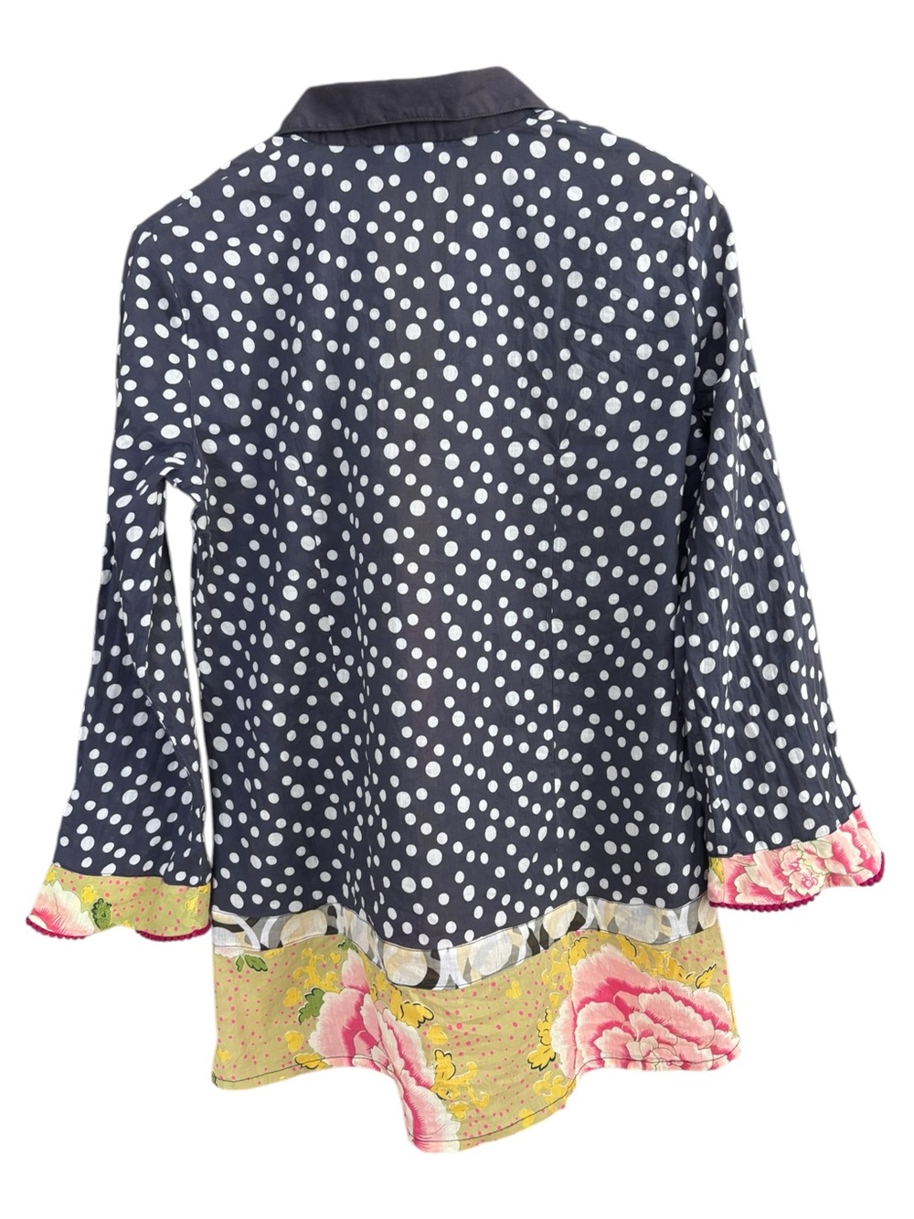 Little Journeys Cotton Voile Boho Floral Polka Dot Tunic M - Picture 6 of 11